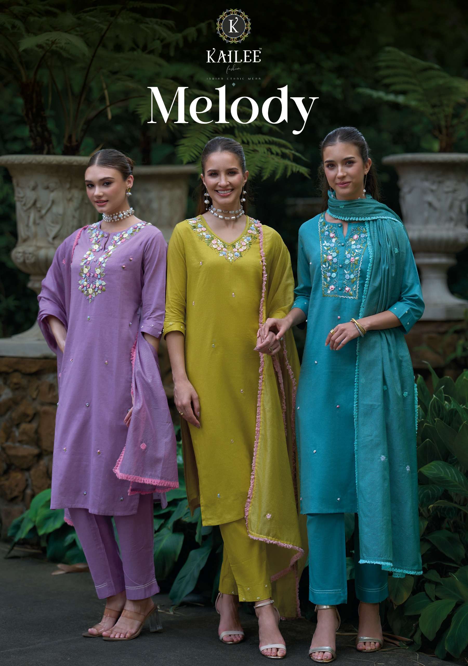 KAILEE FASHION MELODY COTTON BEAUTIFUL DESIGNER LOOK LADIES 3PCS SET COLLECTION 
