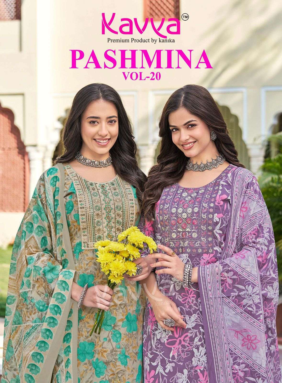 KAVYA PASHMINA VOL 20 COTTON PRINT LADIES KURTI BOTTOM AND DUPATTA SET 