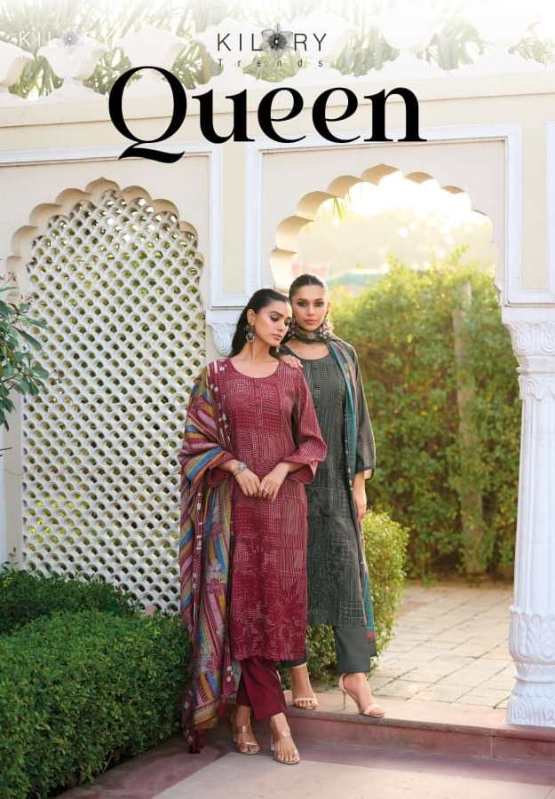 KILORY TRENDS QUEEN MODAL SILK DIGITAL PRINT WITH FANCY EMBROIDERY WORK SUIT