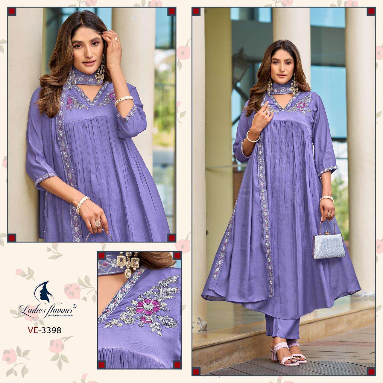 LADIES FLAVOR KIT KAT BEAUTIFUL ALIA CUT STYLE KURTI BOTTOM AND DUPATTA SET 