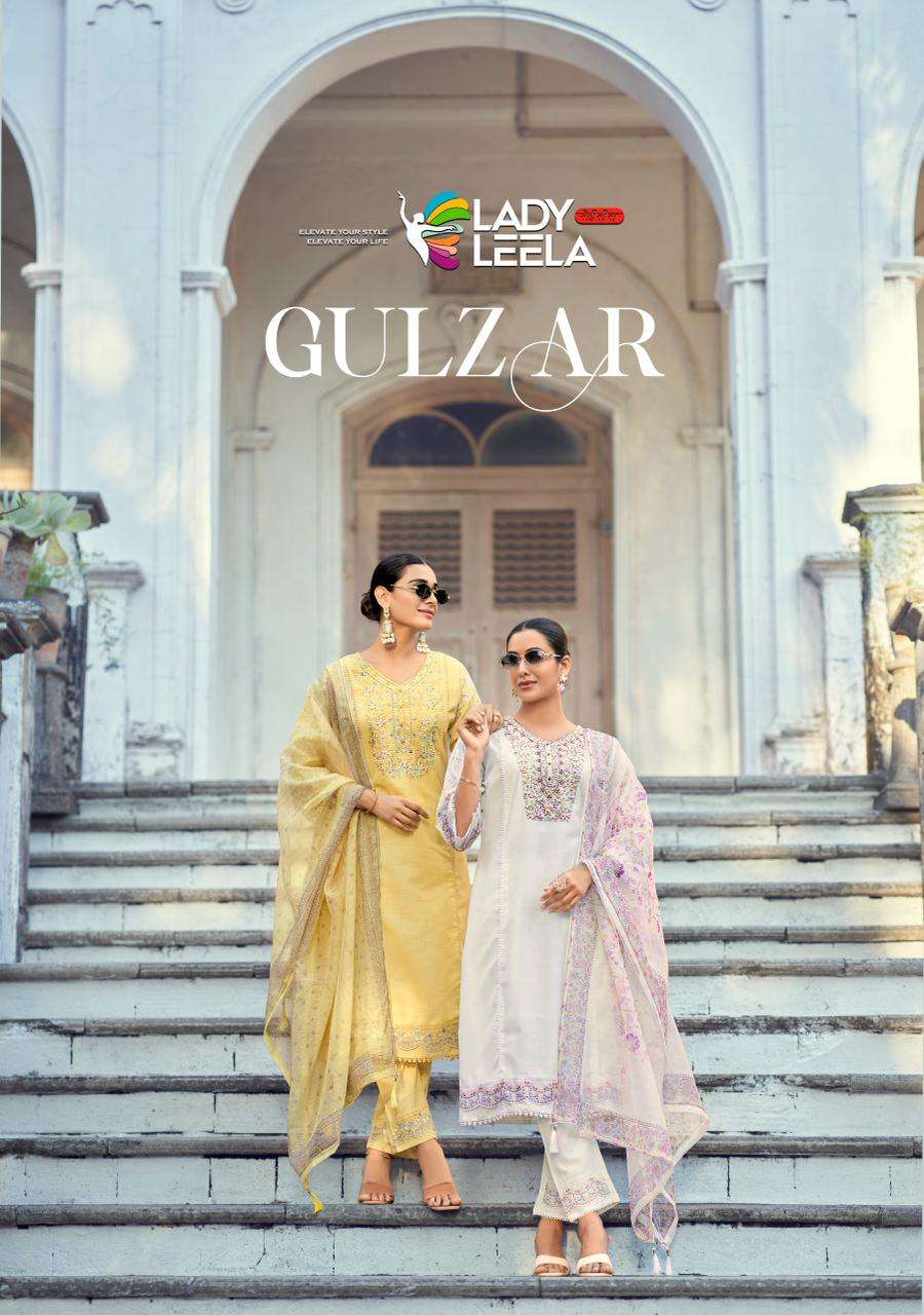 LADY LEELA GULZAR COTTON EMBROIDERY DESIGNER WORK READY MADE LADIES SUITS 