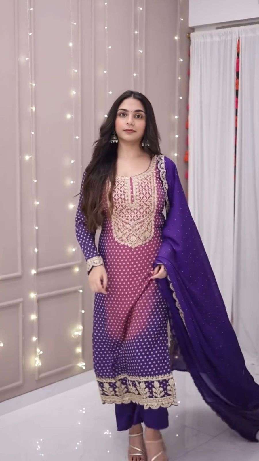 LG 2073 CHINON EMBROIDERY DESIGNER FESTIVE WEAR LADIES SUIT