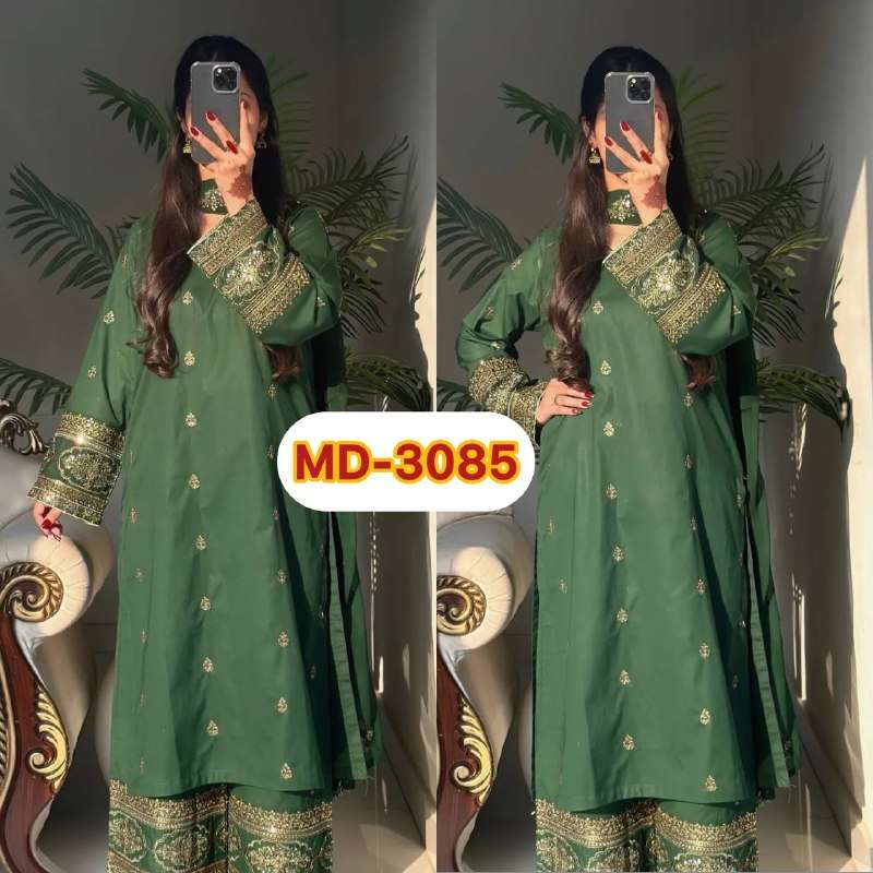 MD 3085 SILK DESIGNER LOOK PARTY WEAR LADIES SUIT