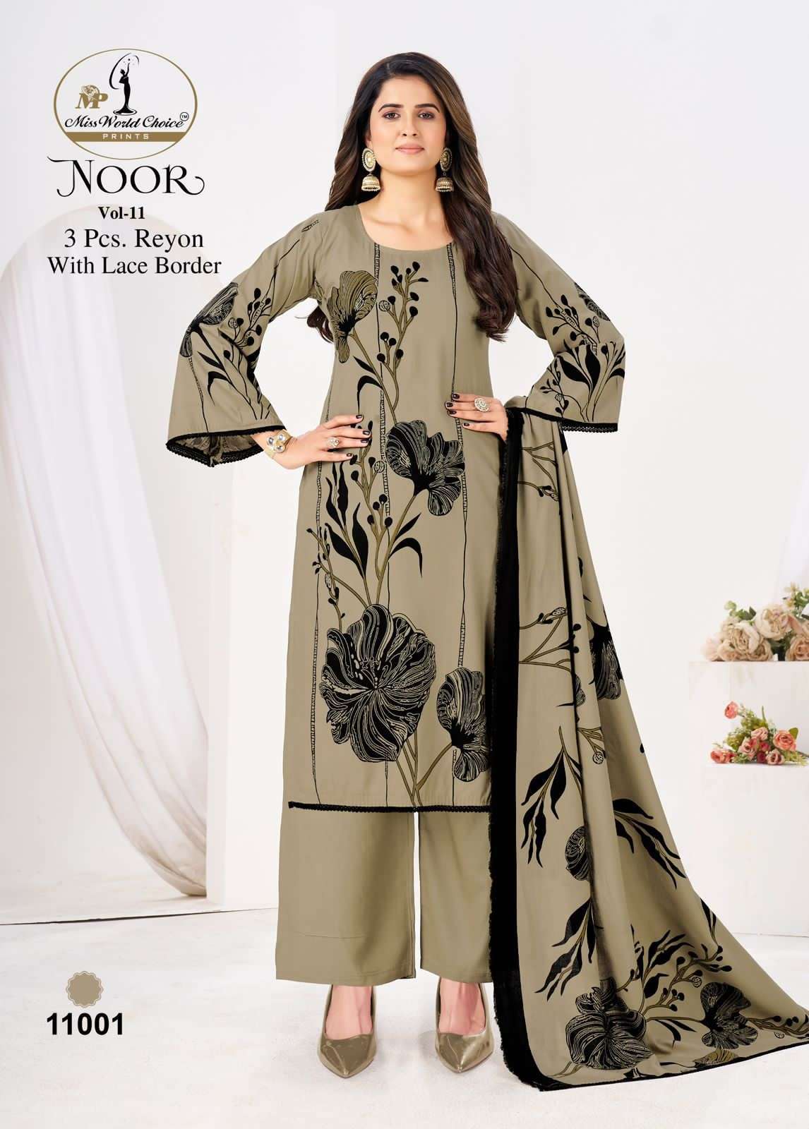MISS WORLD CHOICE NOOR VOL 11 RAYON FANCY WORKS LADIES SALWAR SUIT