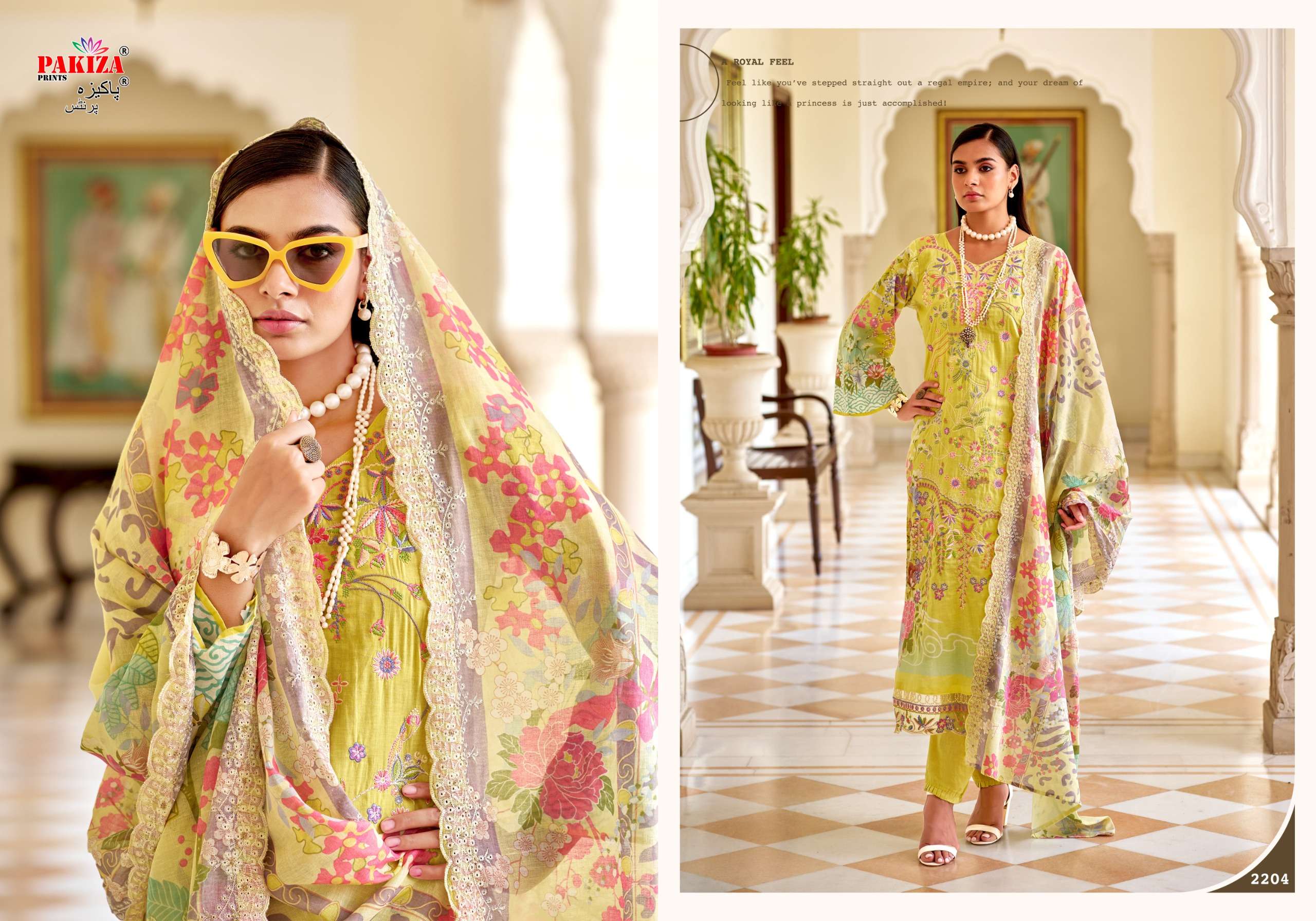PAKIZA PRINTS FARAH VOL 22 LAWN COTTON PRINT WITH FANCY EMBROIDERY WORK SUIT