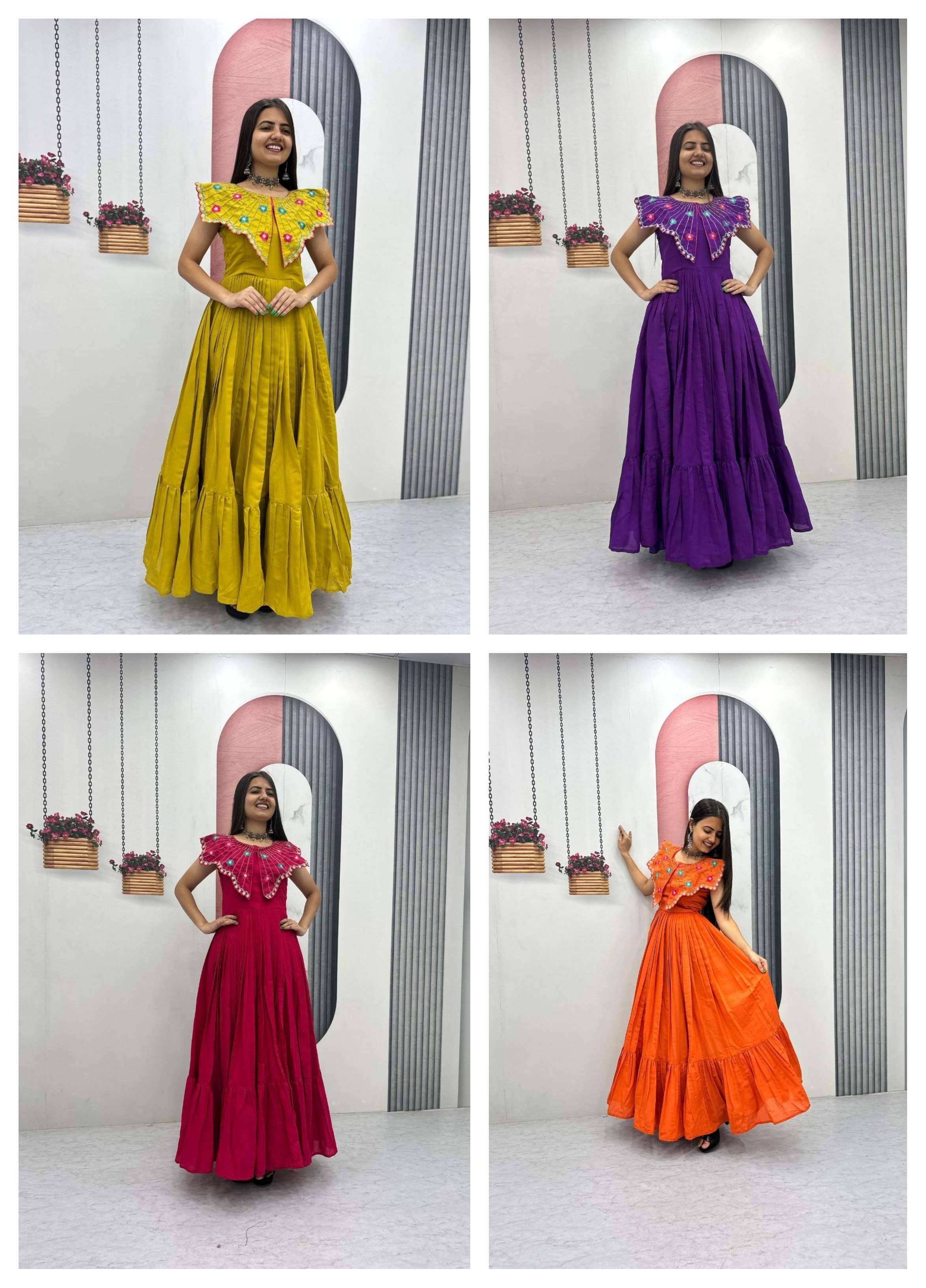 PC 571 SILK HEAVY EMBROIDERY DESIGNER FESTIVE WEAR GOWNS 
