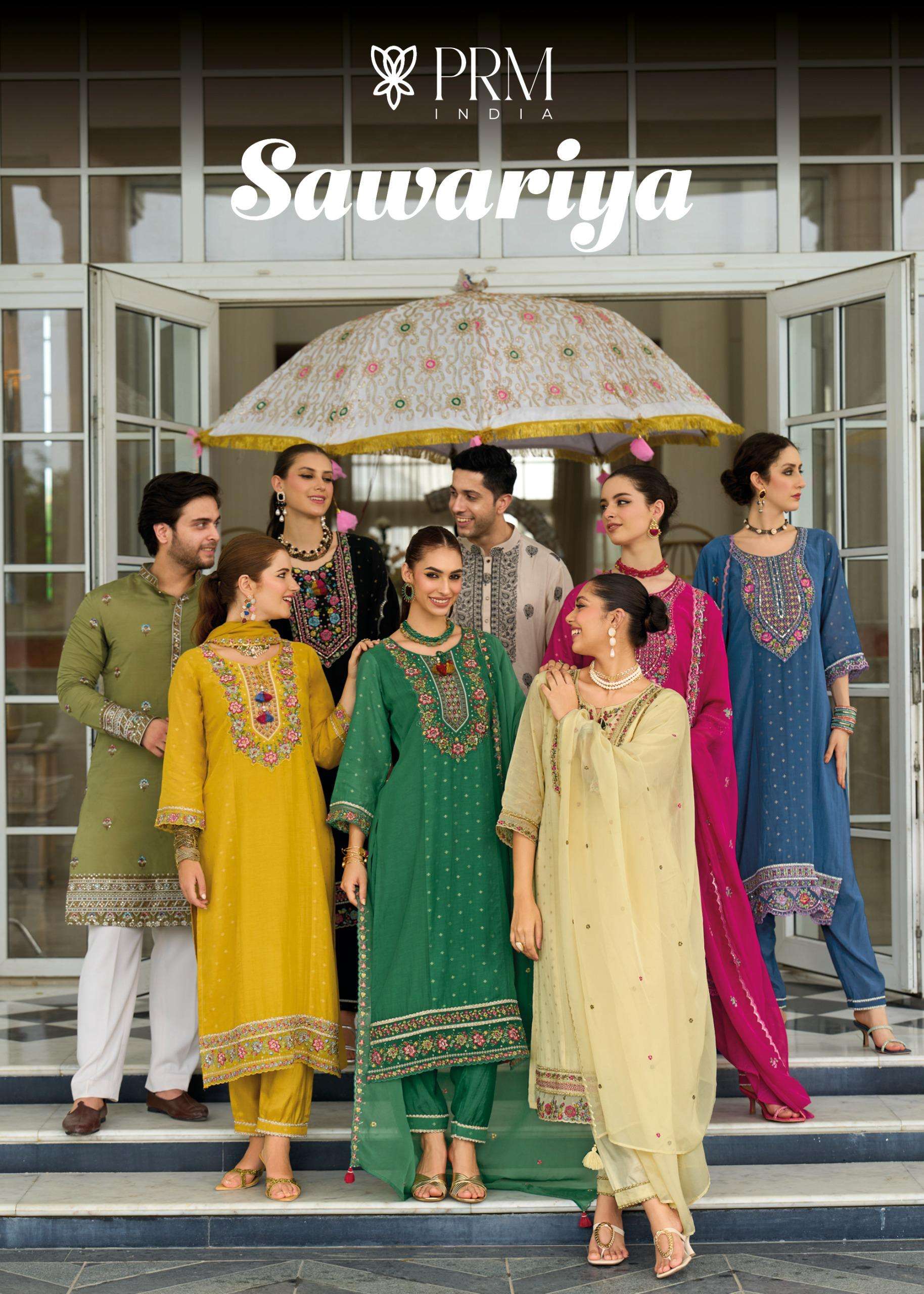  PRM INDIA SAWARIYA JACQUARD DESIGNER WORK FESTIVE WEAR LADIES SUIT