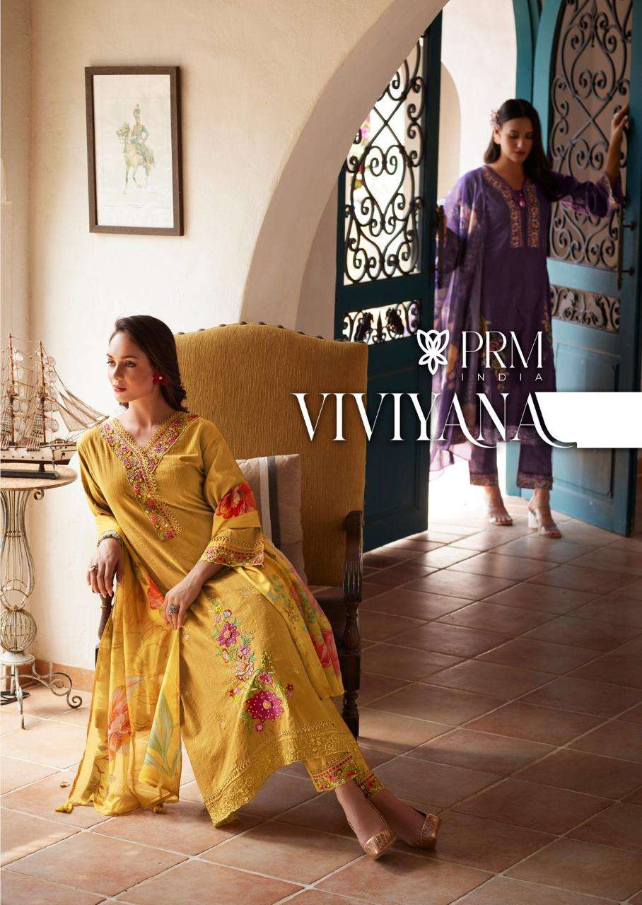 PRM VIVIANA COTTON EMBROIDERED DESIGNER READY MADE LADIES SUIT