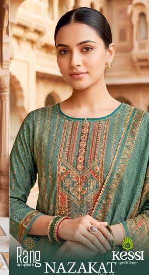RANG NAZAKAT VOL 53 MUSLIN DIGITAL PRINT WITH FANCY EMBROIDERY WORK SUIT