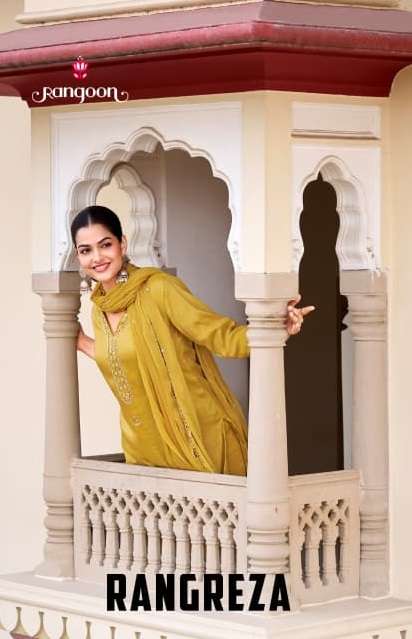 RANGOON RANGREZA VISCOSE PREETY LOOK DESIGNER WEAR LADIES 3PCS SET 