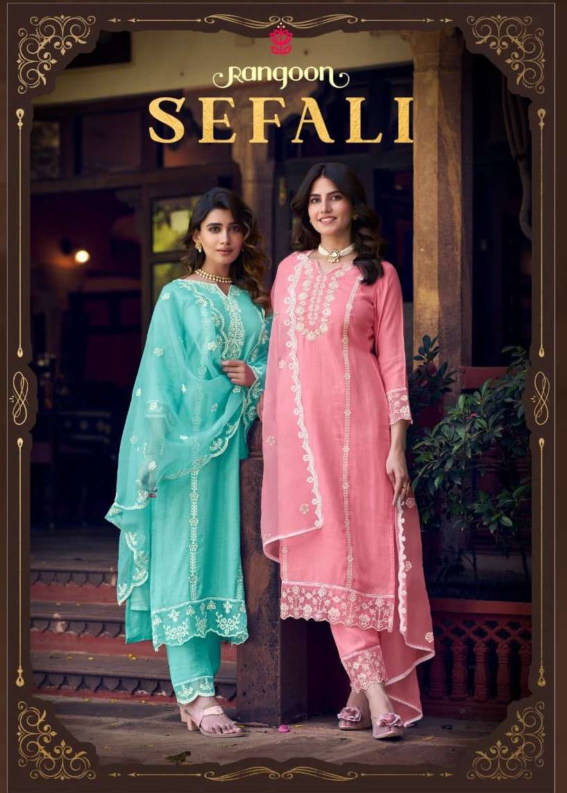 RANGOON SEFALI VISCOSE FANCY DESIGNER WORK LADIES 3PCS SET COLLECTION 