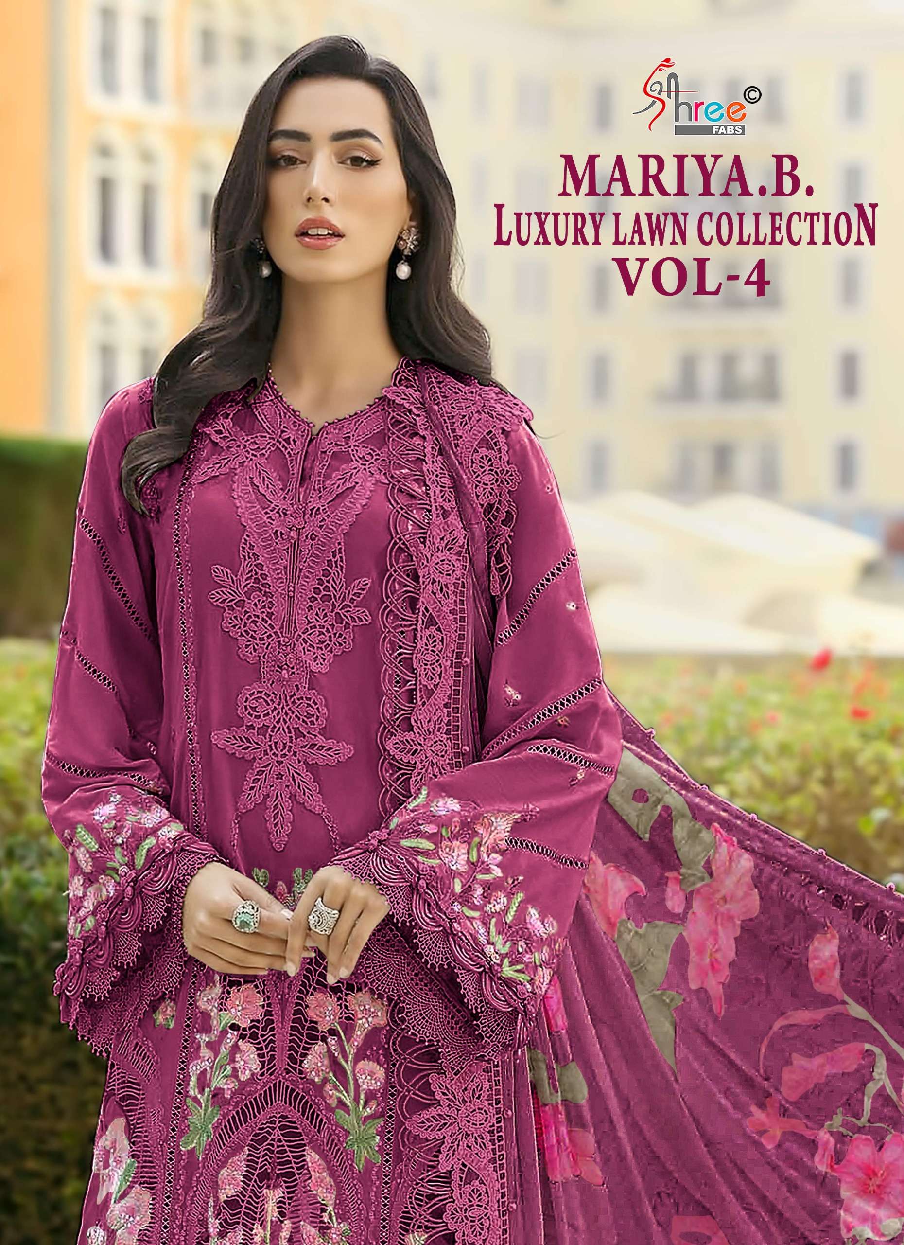 SHREE FABS MARIYA B LUXURY LAWN COLLECTION VOL 4 COTTON DESIGNER WORK SUIT
