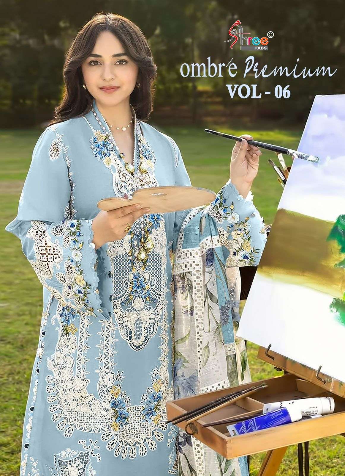 SHREE FABS OMBRE PREMIUM VOL 6 COTTON HEAVY EMBROIDERY WORK SALWAR KAMEEZ 