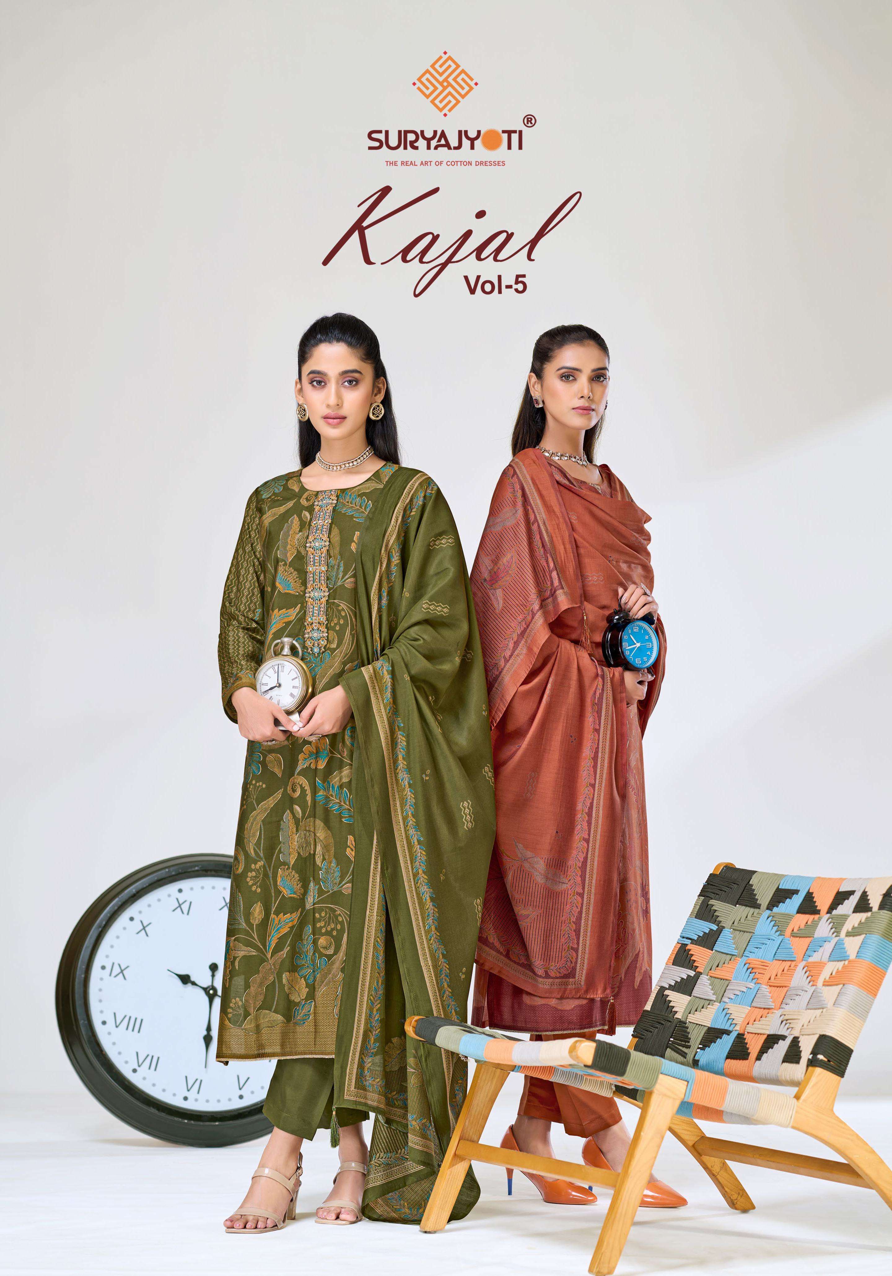 SURYAJYOTI KAJAL VOL 5 MODAL SILK PRINT WITH EMBROIDERY WORK SUIT