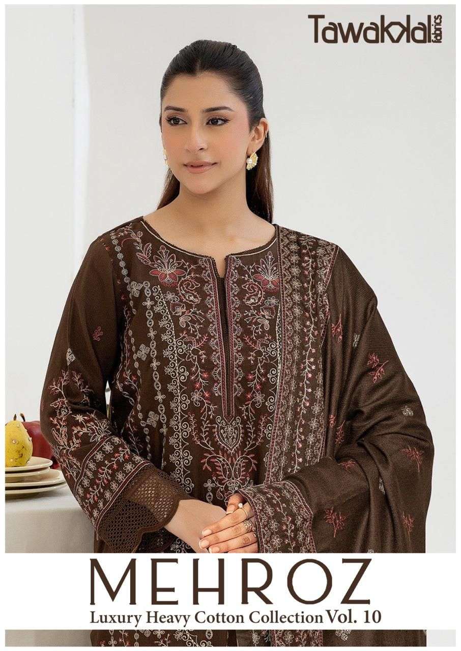 TAWAKKAL FABRICS MEHROZ LUXURY HEAVY COTTON READY MADE COLLECTION VOL 10 