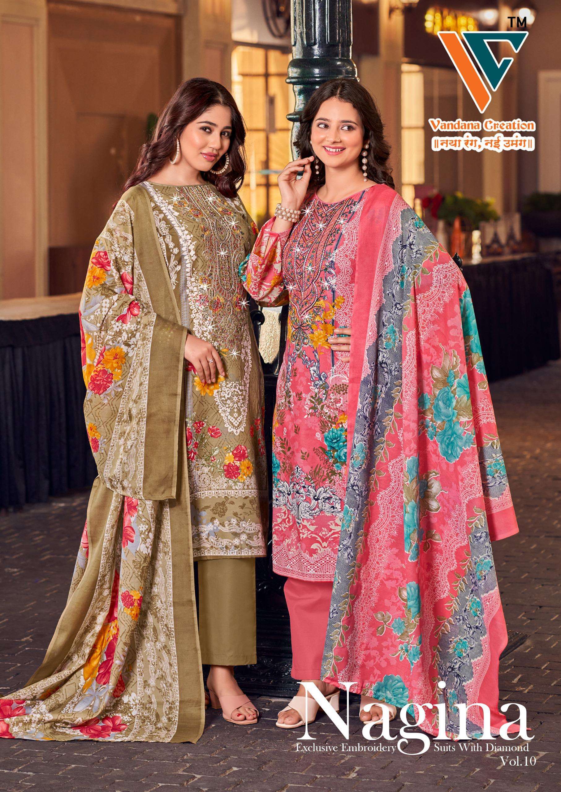 VANDANA‎ CREATION NAGINA‎ VOL 10 COTTON DIGITAL PRINT SALWAR SUITS	