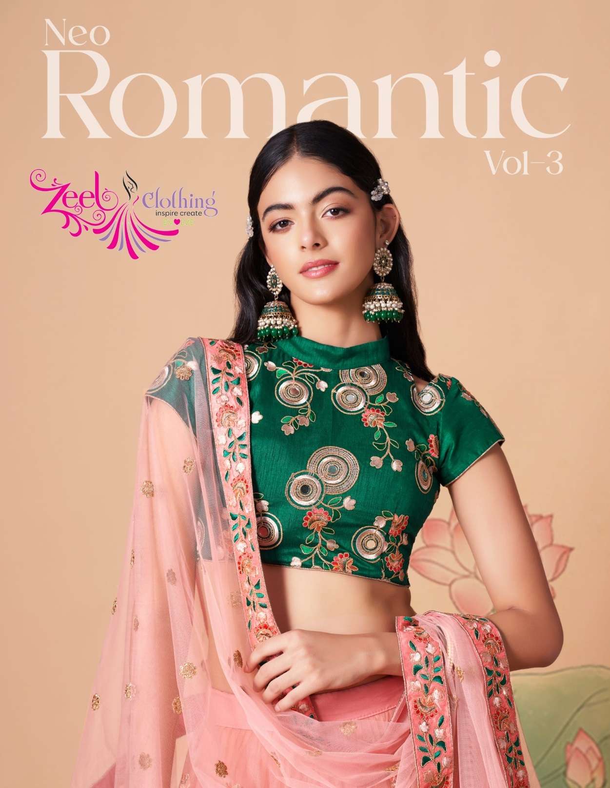 ZEEL CLOTHING NEO ROMANTIC VOL 3 SILK DESIGNER WORK FESTIVE WEAR LEHENGA CHOLI COLLECTION