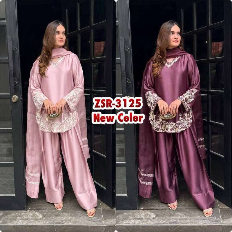 ZSR 3125 CREPE SILK BEAUTIFUL DESIGNER LOOK LADIES SUIT