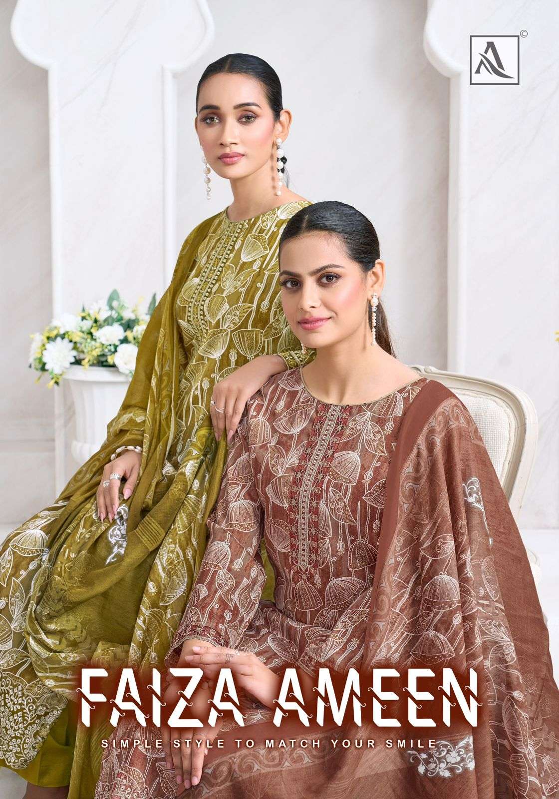 ALOK SUITS FAIZA AMEEN JAM COTTON PRINT WITH FANCY EMBROIDERY WORK SUIT