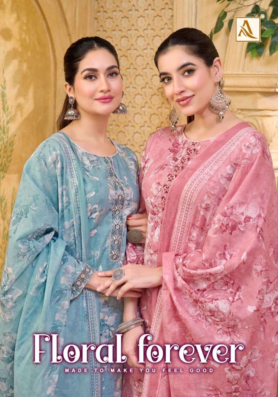 ALOK SUITS FLORAL FOREVER COTTON PRINT WITH FANCY EMBROIDERY WORK SUIT
