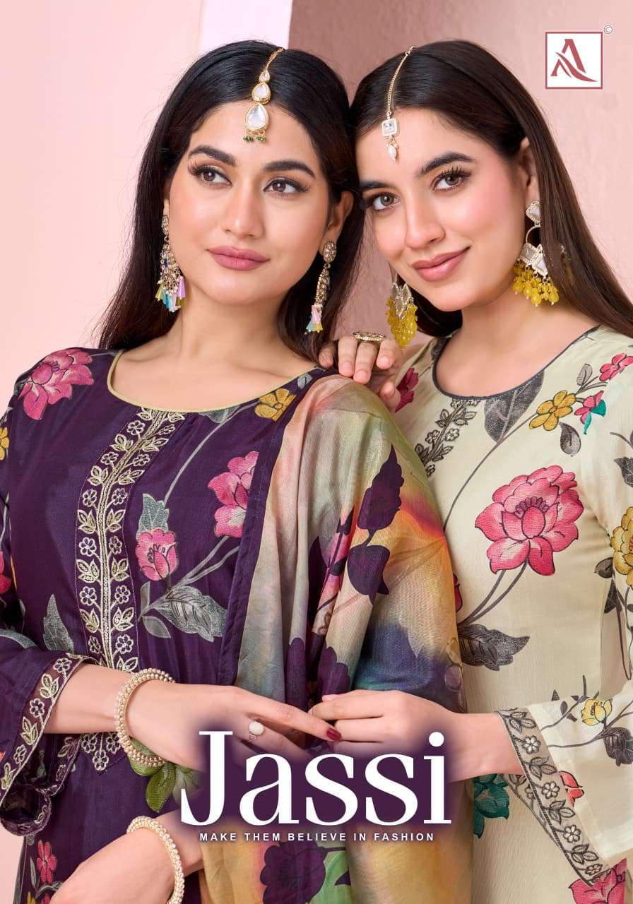 ALOK SUITS JASSI VISCOSE DESIGNER PRINT WITH FANCY WORK SUIT