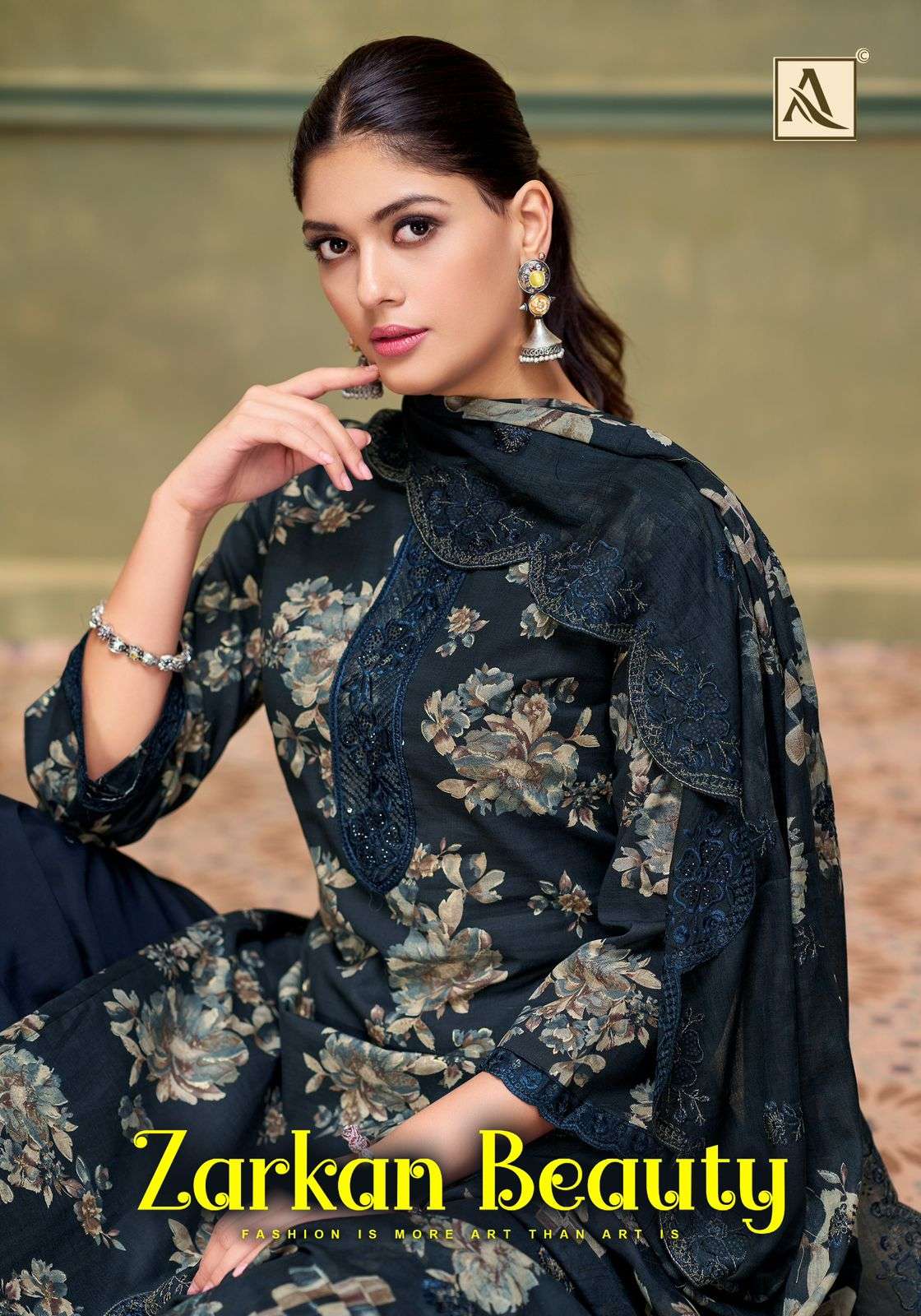 ALOK SUITS ZARKAN BEAUTY COTTON FOIL PRINT WITH FANCY EMBROIDERY WORK SUIT