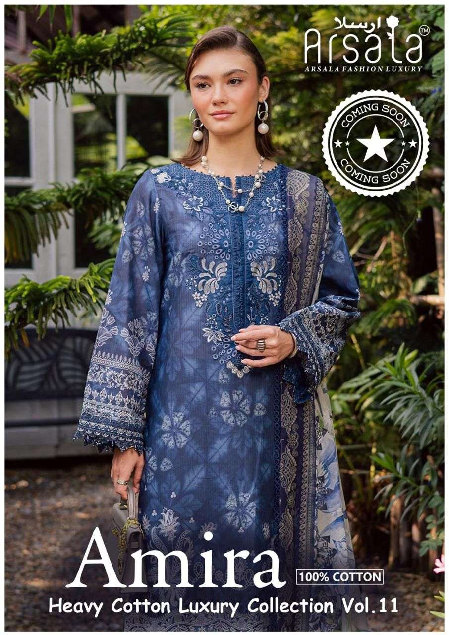 ARSALA FASHION AMIRA HEAVY COTTON LUXURY COLLECTION VOL 11 LAWN COTTON SUIT