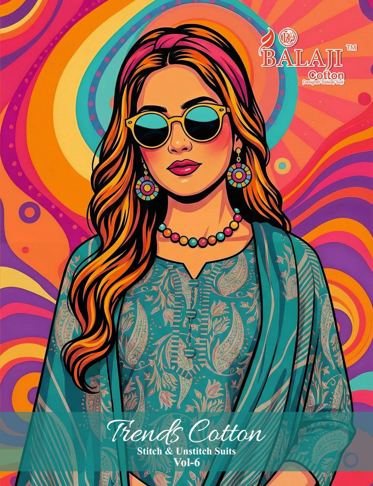 BALAJI COTTON TRENDS COTTON VOL 6 COTTON PRINT LADIES 3PCS SET COLLECTION 