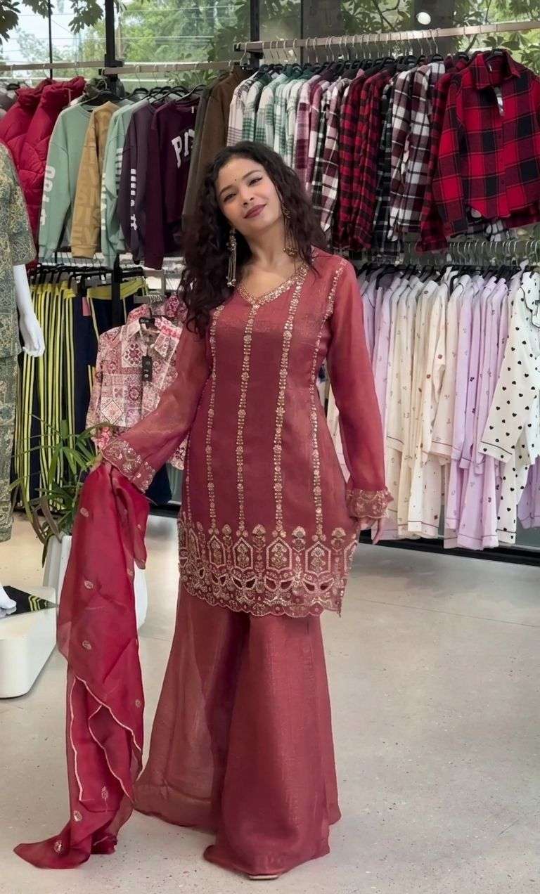 BE 454 CRUNCHY SILK BEAUTIFUL DESIGNER LOOK PARTY WEAR LADIES SUIT