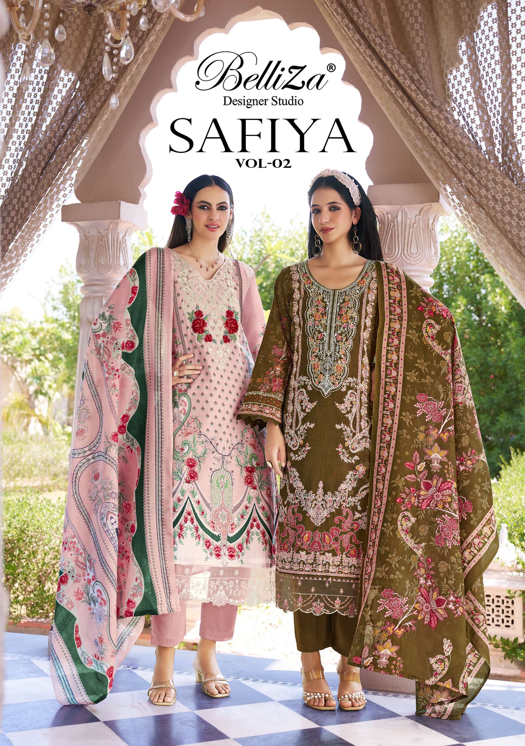 BELLIZA DESIGNER STUDIO SAFIYA VOL 2 COTTON PRINT WITH FANCY EMBROIDERY WORK SUIT