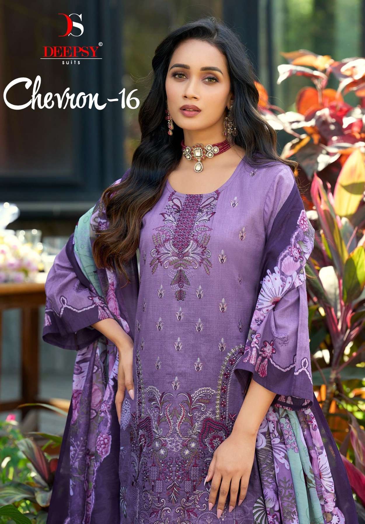 DEEPSY SUITS CHEVERON VOL 16 COTTON HEAVY PATCH EMBROIDERY SALWAR KAMEEZ 