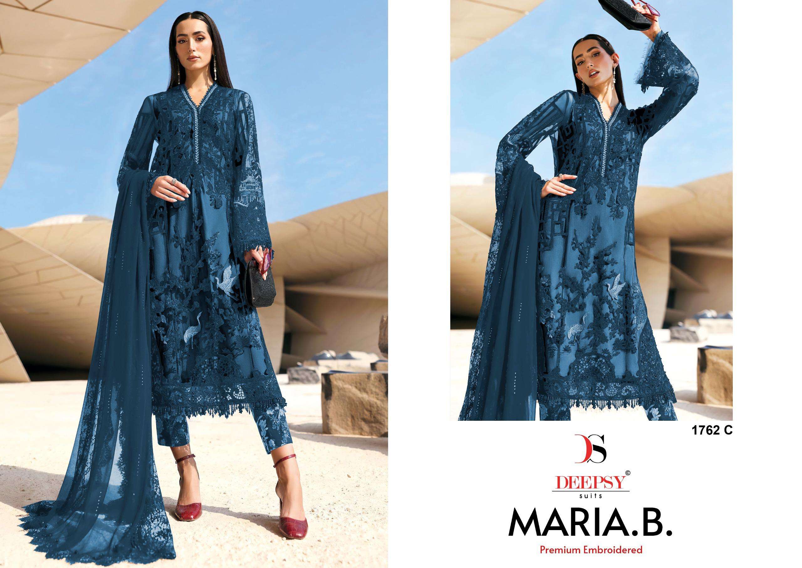 DEEPSY SUITS MARIA B PREMIUM EMBROIDERED D NO 1726 COTTON DESIGNER WORK PAKISTANI SUIT