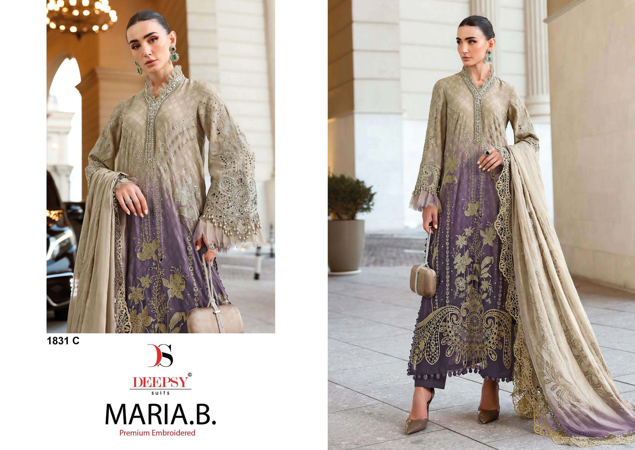 DEEPSY SUITS MARIA B PREMIUM EMBROIDERED D NO 1831 EFGHI COTTON EMBROIDERY DESIGNER WORK SUIT