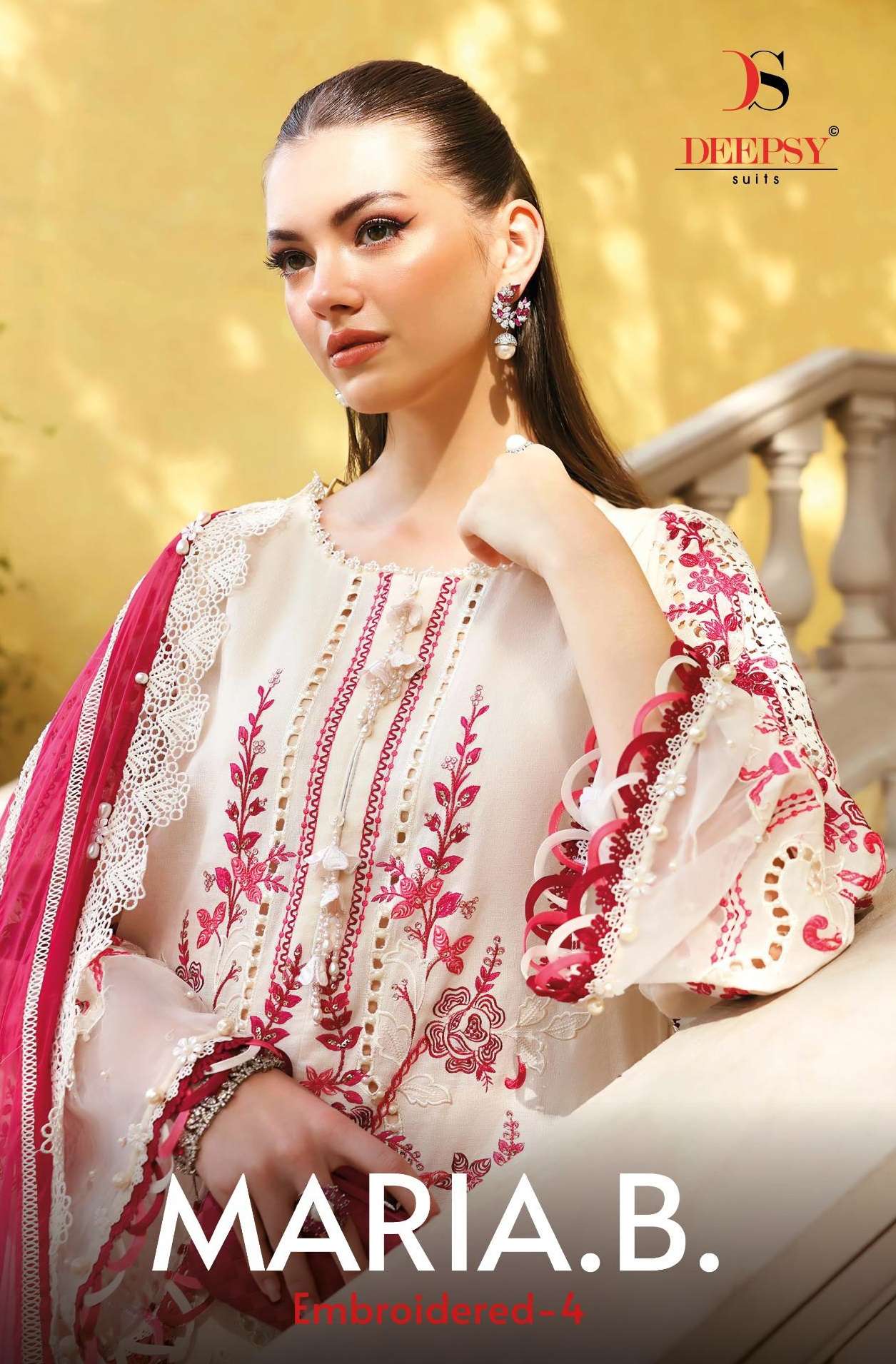 DEEPSY SUITS MARIA B PREMIUM EMBROIDERED VOL 4 COTTON HEAVY EMBROIDERY DESIGNER WORKS SUIT