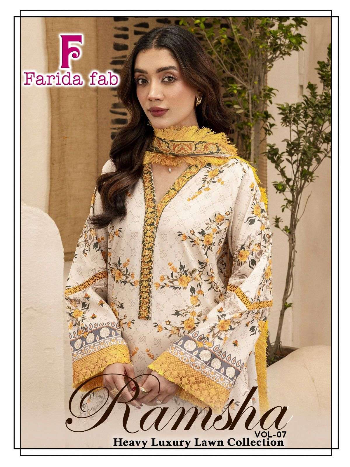 FARIDA FAB RAMSHA VOL 7 COTTON DIGITAL PRINTS SALWAR SUIT