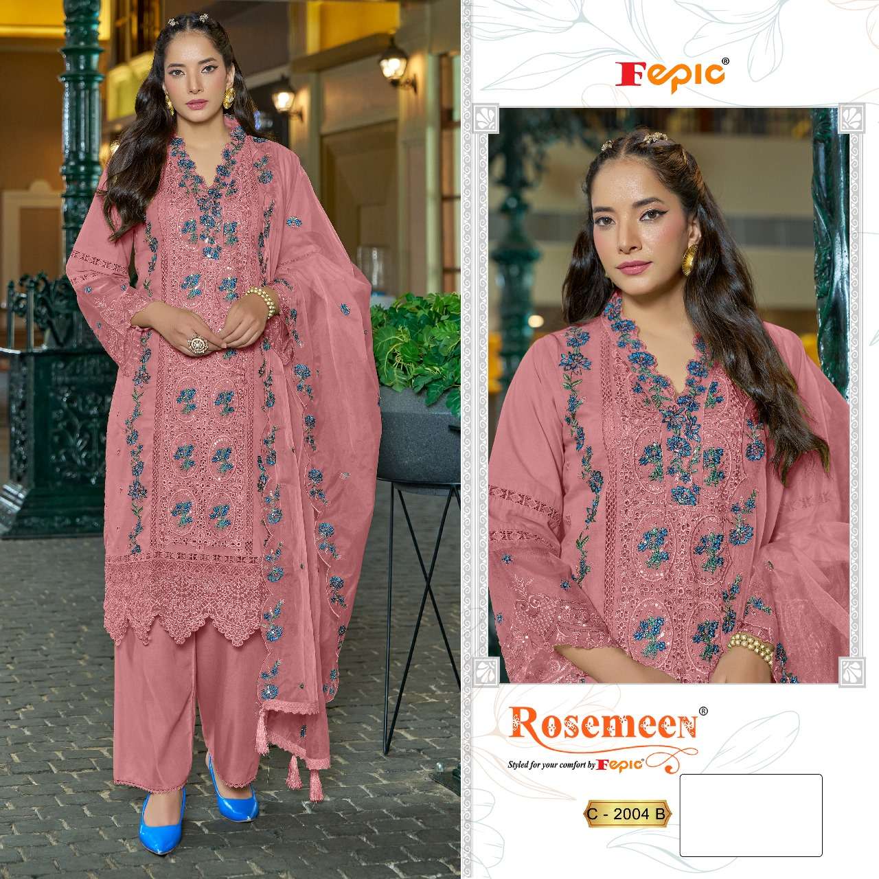 FEPIC ROSEMEEN C 2004 COTTON EMBROIDERED PAKISTANI SUIT