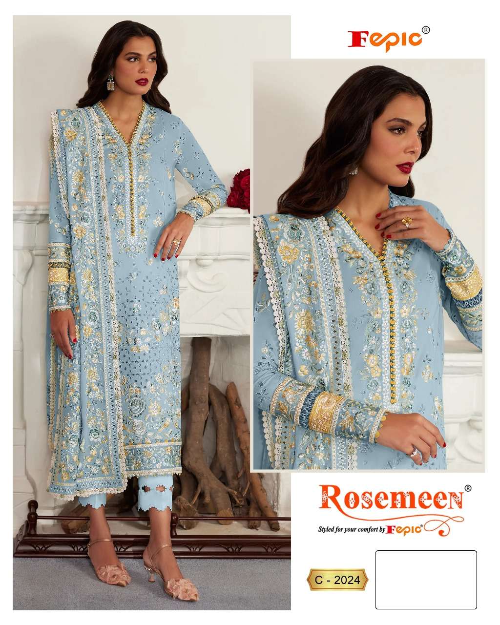 FEPIC ROSEMEEN C 2024 COTTON EMBROIDERED DESIGNER PAKISTANI SUIT