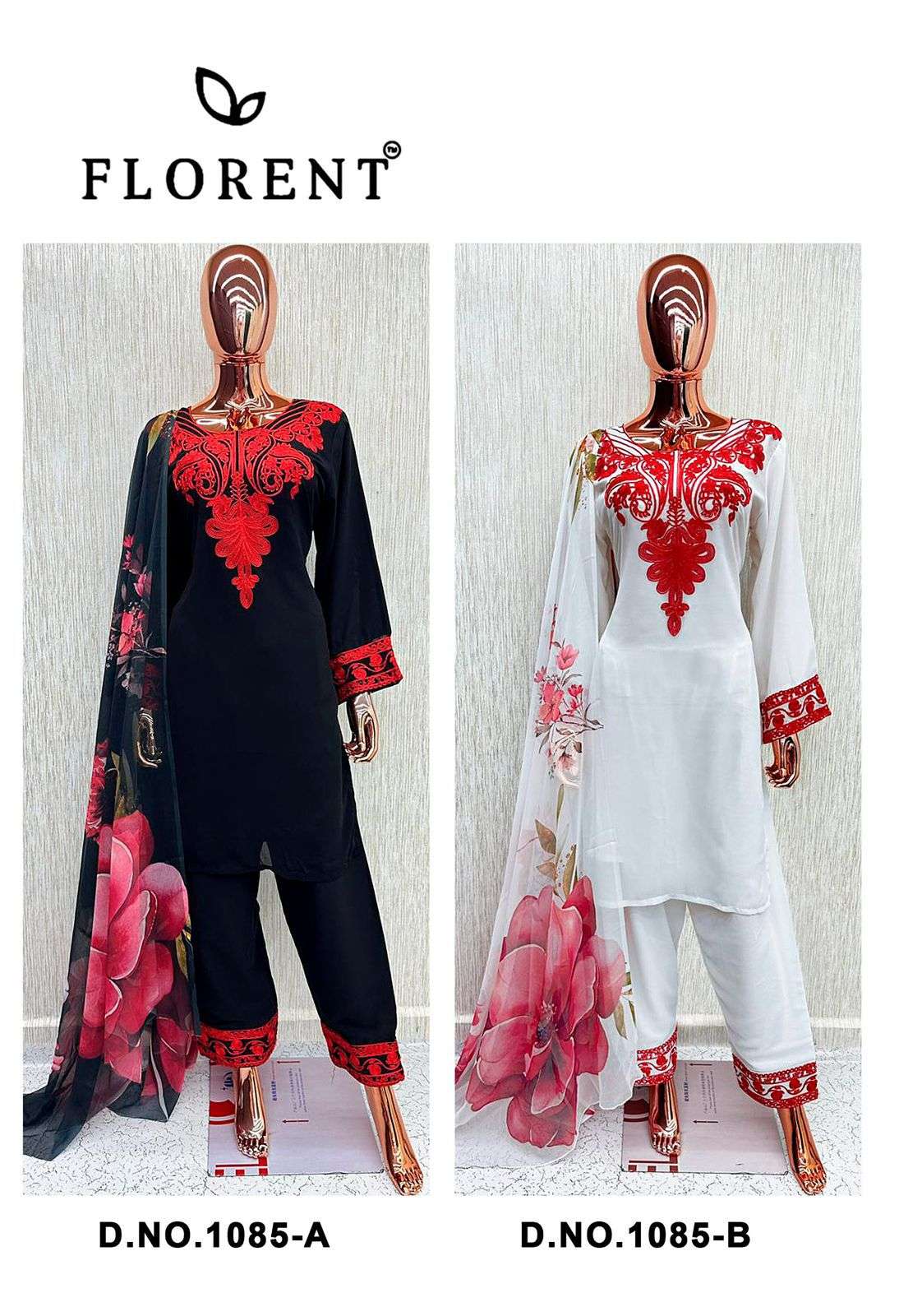 FLORENT D NO 1085 GEORGETTE EMBROIDERY WORK SUIT