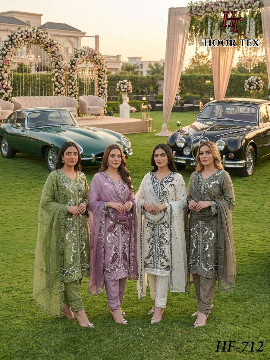 HOOR TEX HF 712 HEAVY BEAUTIFUL DESIGNER WORK PAKISTANI SUIT