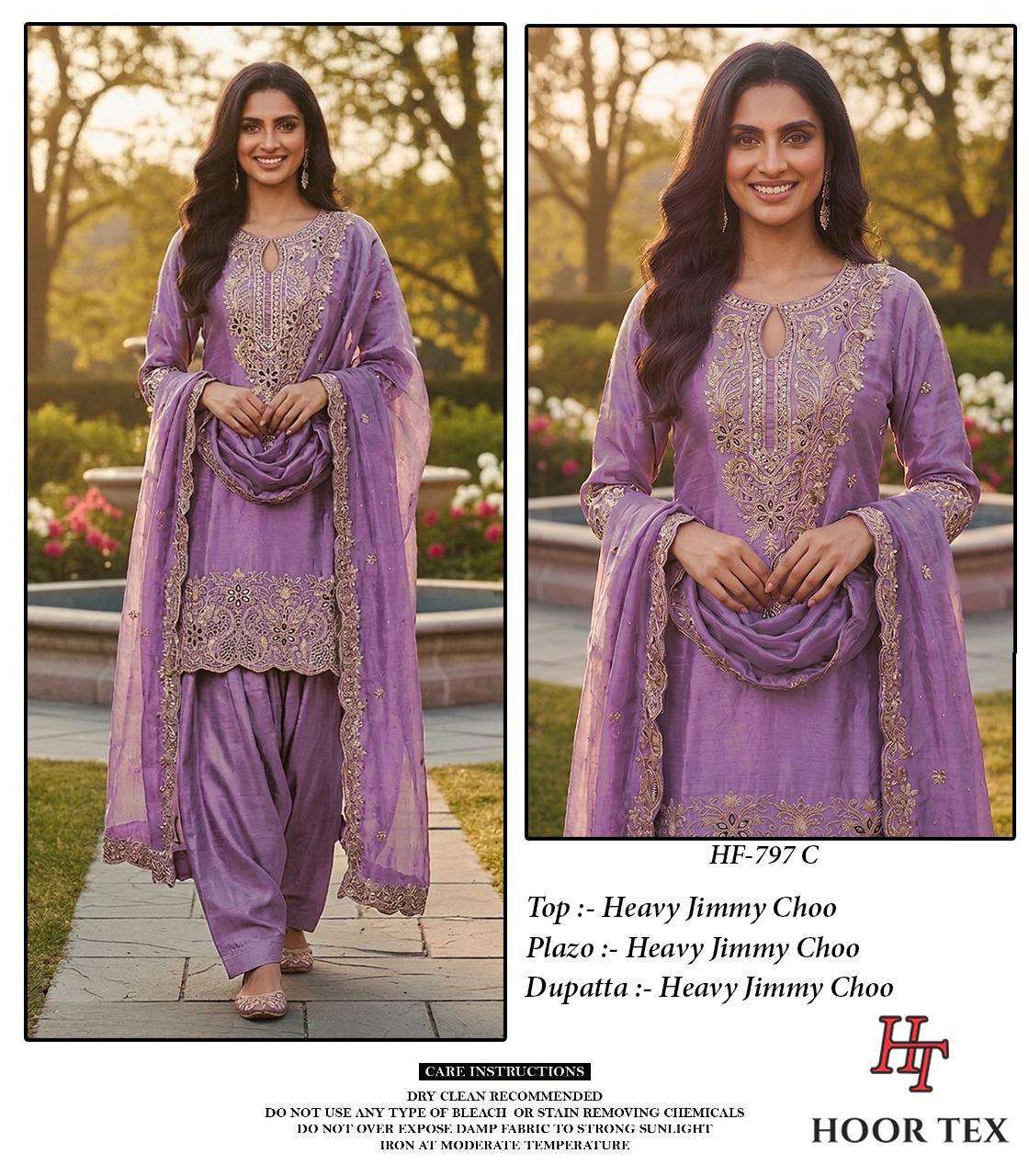 HOOR TEX HF 797 JIMMY CHOO FABRIC DESIGNER WORK READY MADE PAKISTANI SUIT
