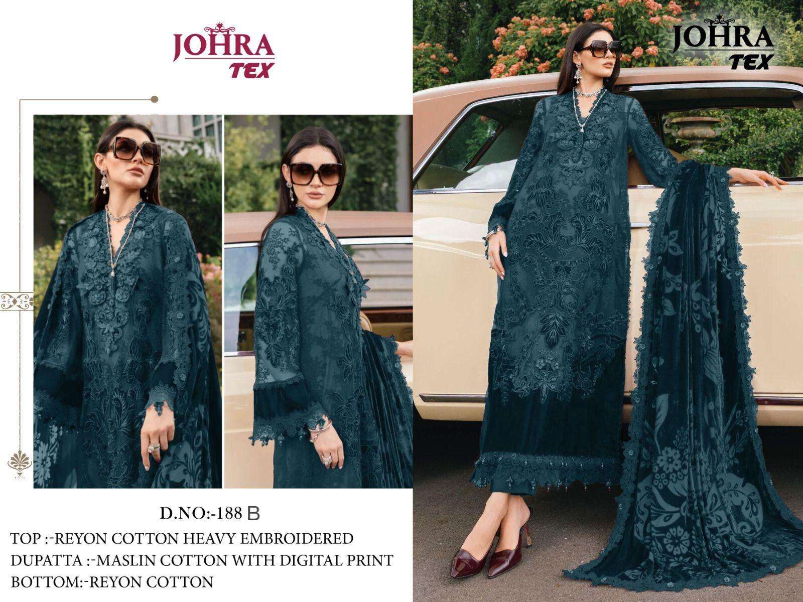 JOHRA TEX JT 188 COTTON WITH EMBROIDERED DESIGNER WORK SUIT