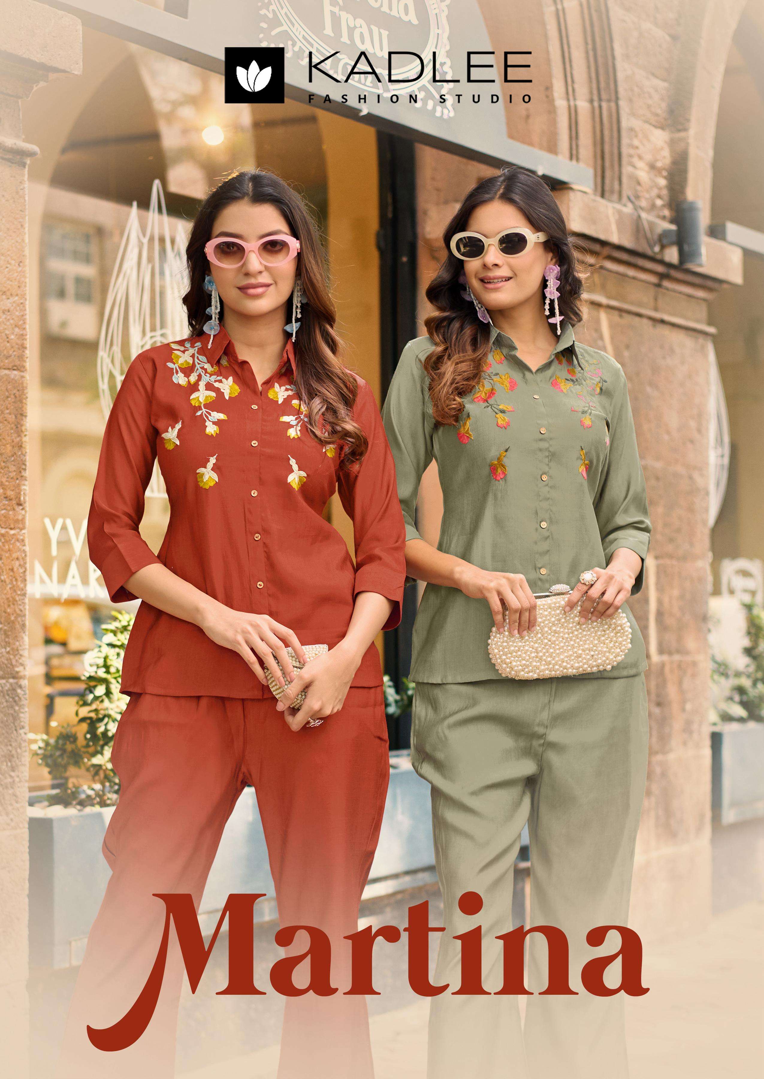KADLEE FASHION MARTINA VISCOSE FANCY WORKS LADIES CO-ORD SET