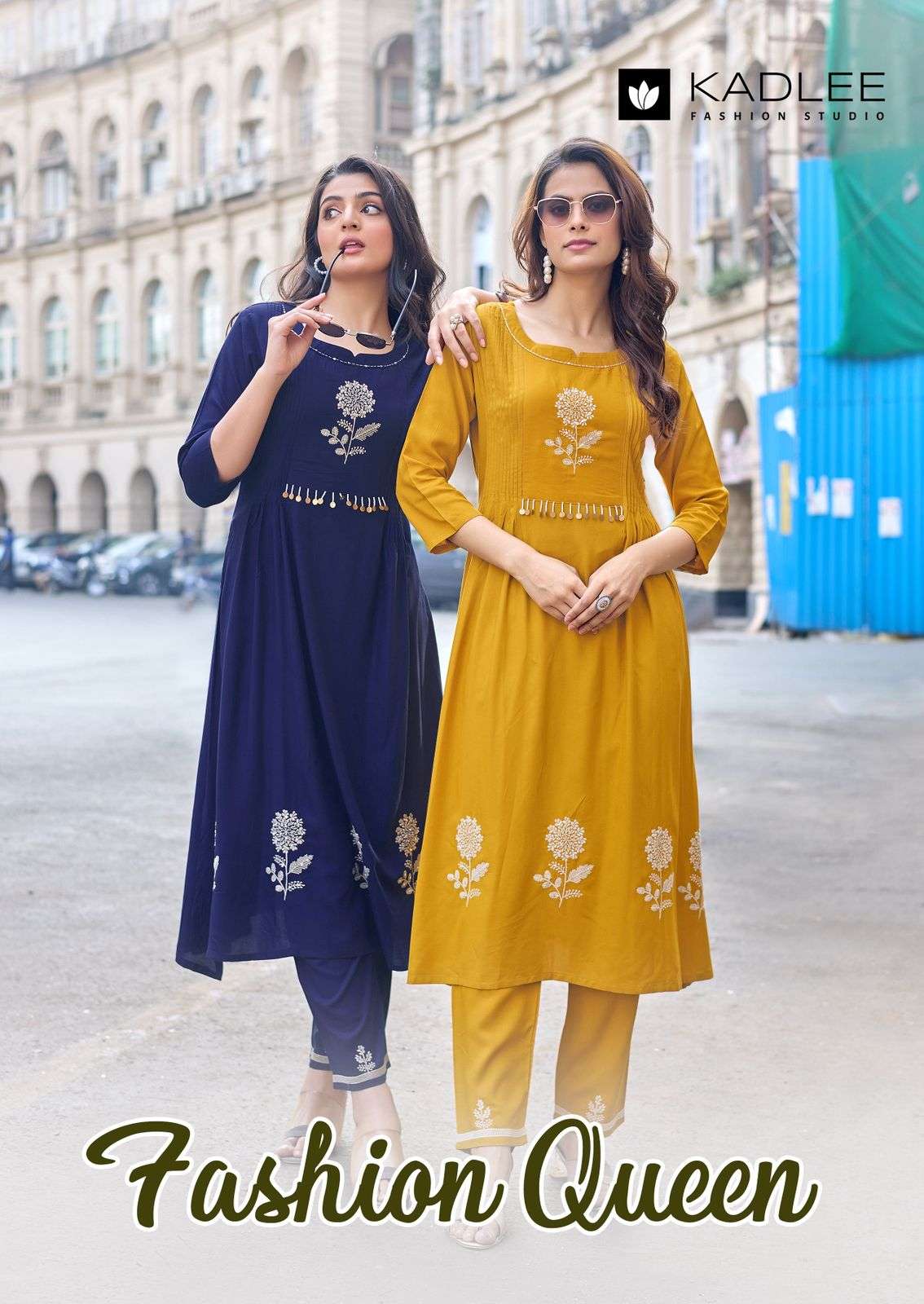 KADLEE FASHION QUEEN RAYON FANCY WORKS KURTI WITH BOTTOM PAIR 