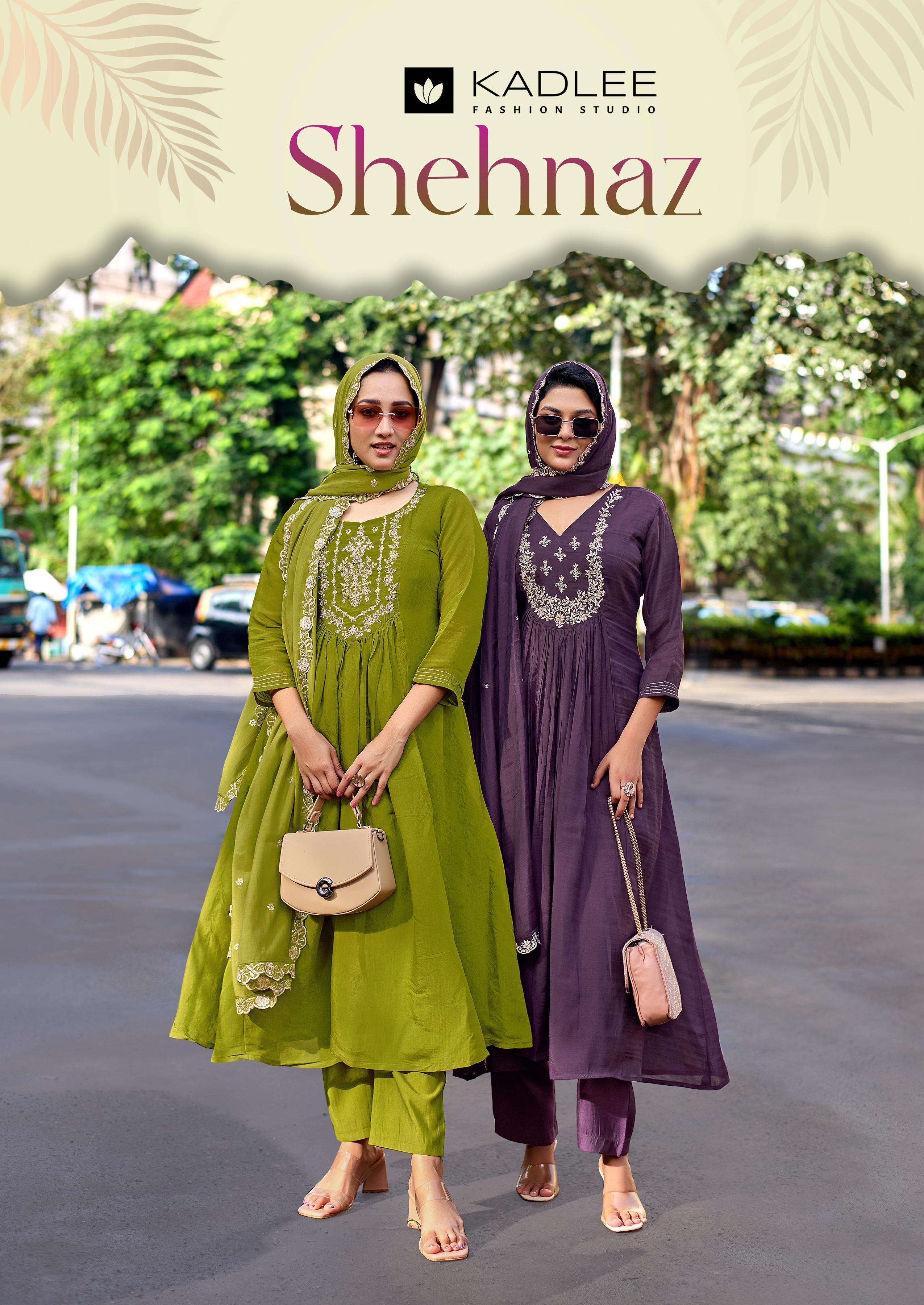 KADLEE FASHION SHEHNAZ SILK FANCY EMBROIDERY WORKS LADIES 3PCS SET COLLECTION