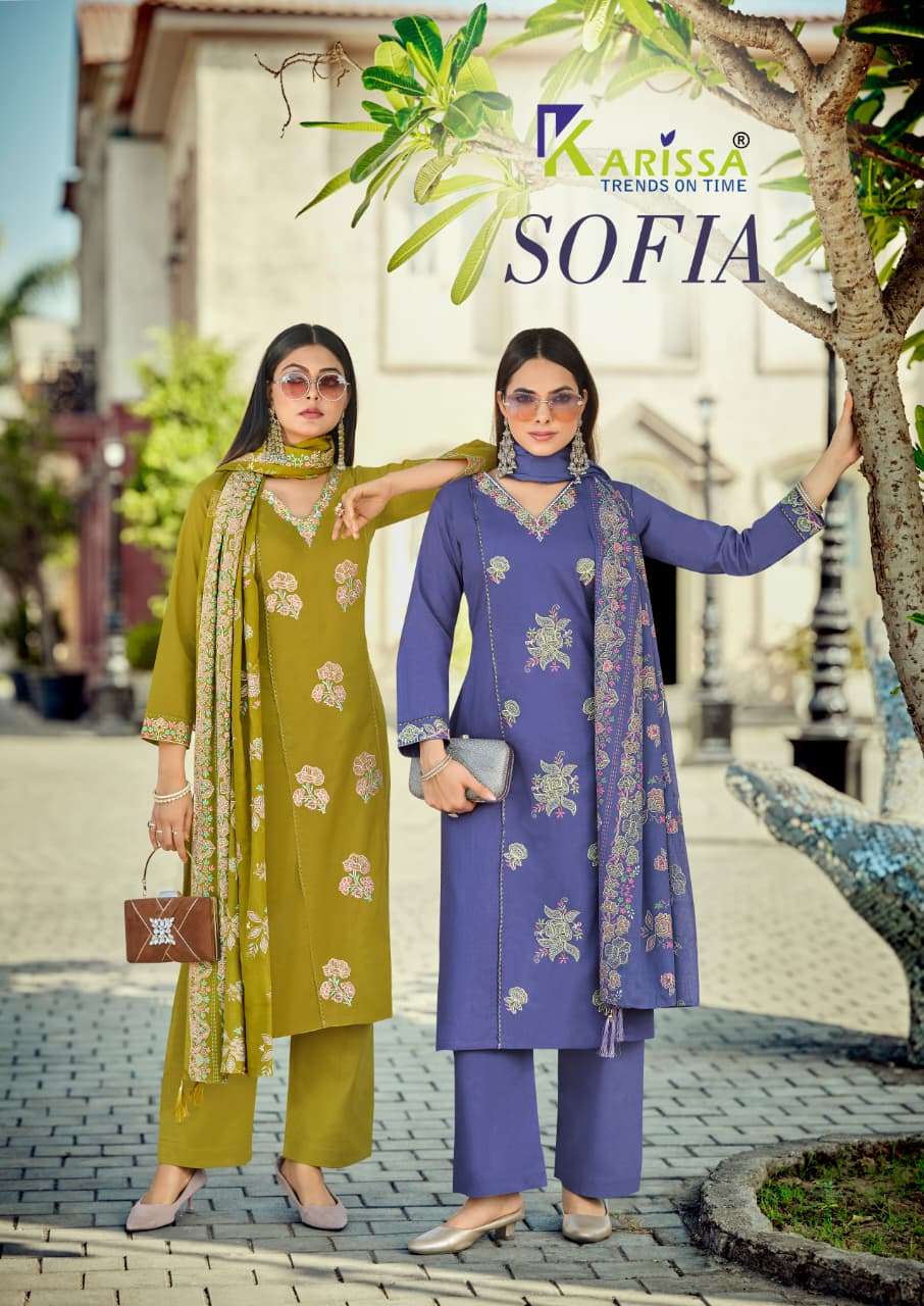 KARISSA SOFIA COTTON FANCY EMBROIDERY WORKS LADIES 3PCS SET COLLECTION 