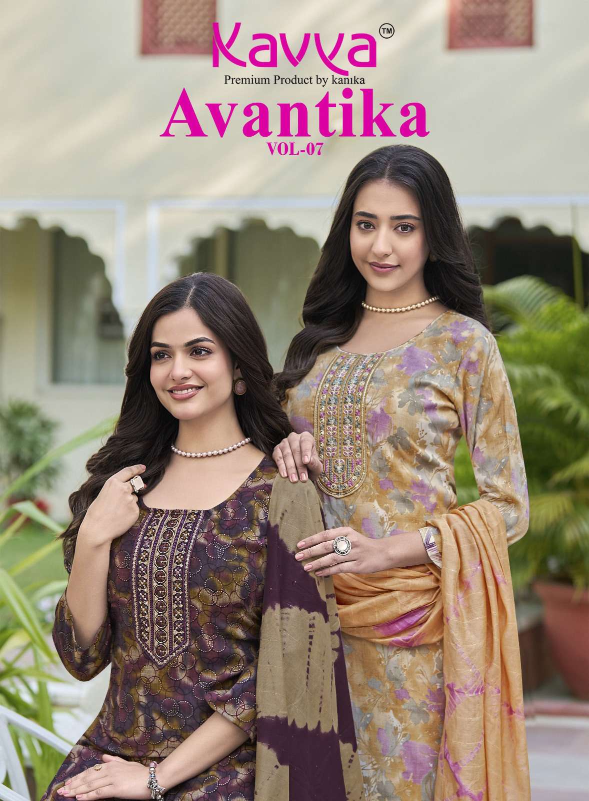KAVYA AVANTIKA VOL 7 CAPSULE FOIL PRINT LADIES KURTI BOTTOM AND DUPATTA SET 