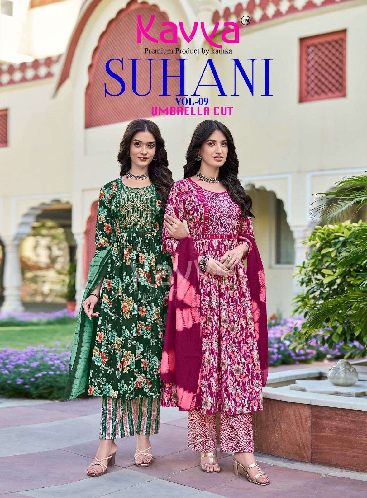 KAVYA SUHANI VOL 9 FANCY UMBRELLA CUT STYLE LADIES 3PCS SET COLLECTION 