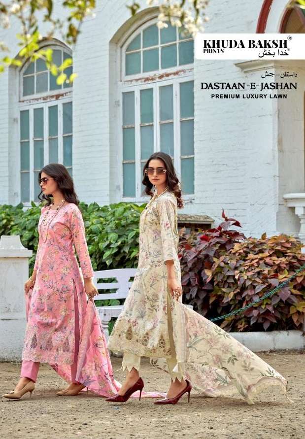 KHUDHA BAKSH PRINTS DASTAAN E JASHAN LAWN COTTON DIGITAL PRINT WITH FANCY WORK SUIT