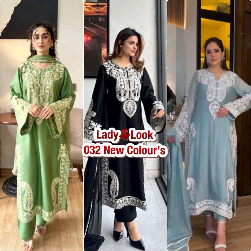 LADY LOOK 032 ORGANZA SILK PREETY LOOK DESIGNER PARTY WEAR LADIES SUIT