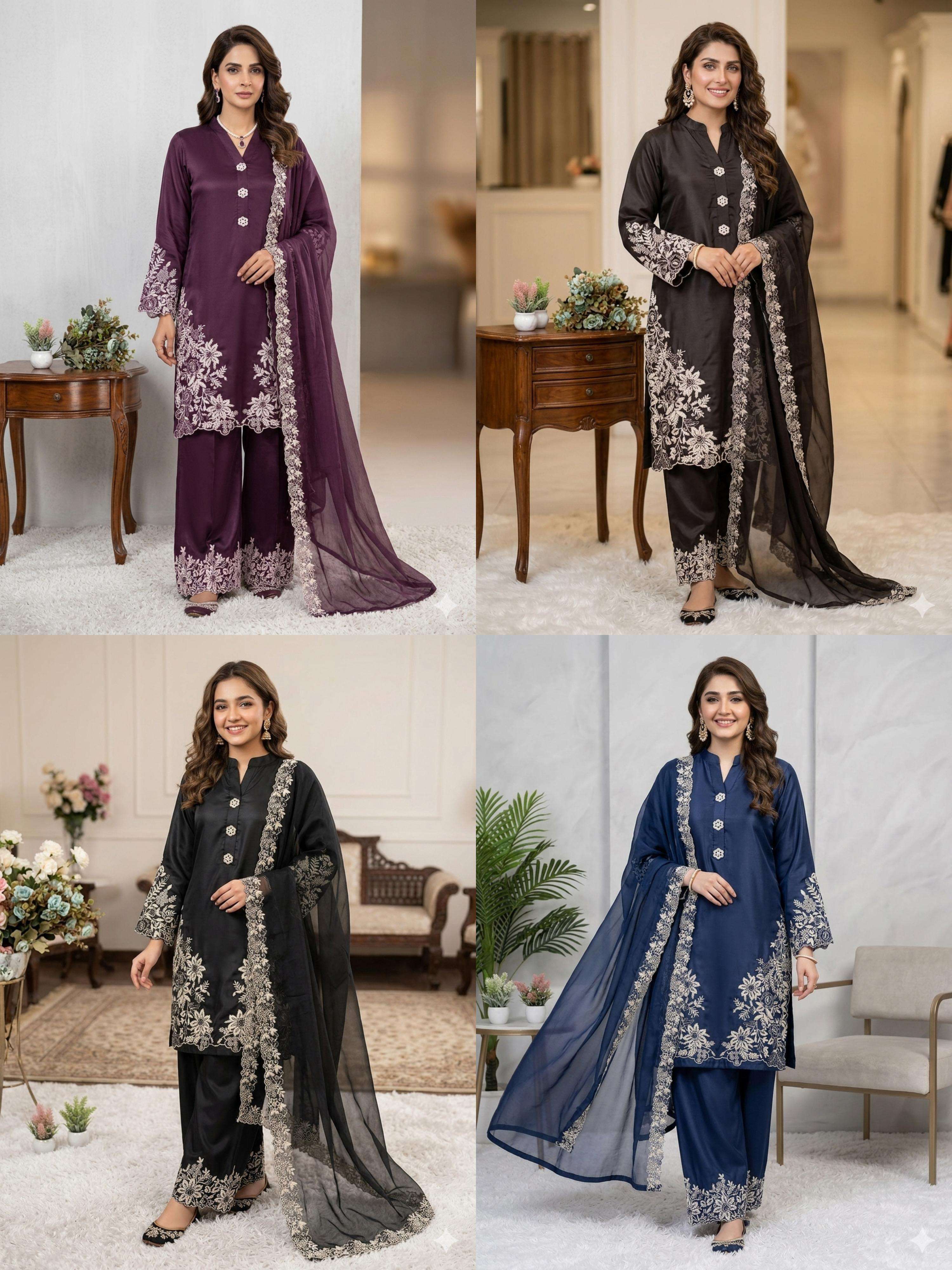 LG 2083 SILK EMBROIDERY WORK PAKISTANI STYLE SUIT